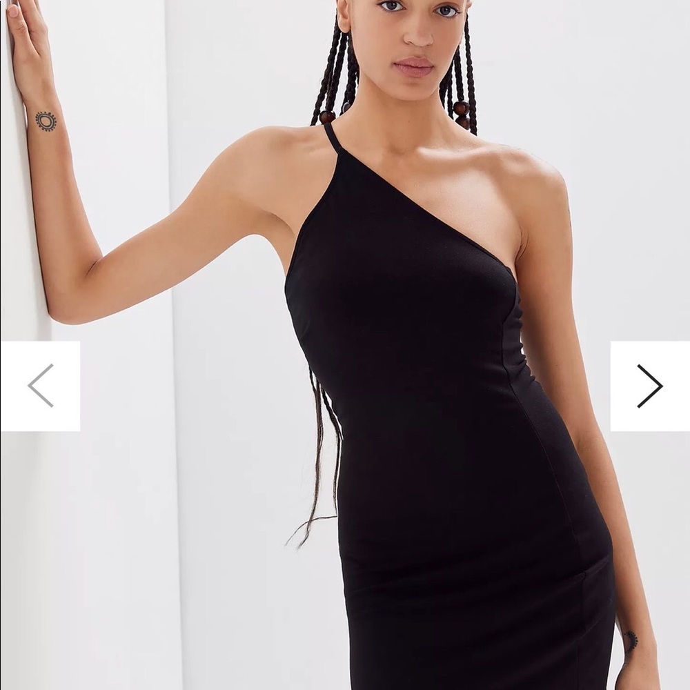 Sexy one shoulder mini black dress